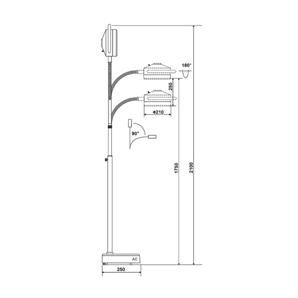 [KD-2012L-1] Lampara de examen movil, 12 LEDs, KWS (4).webp