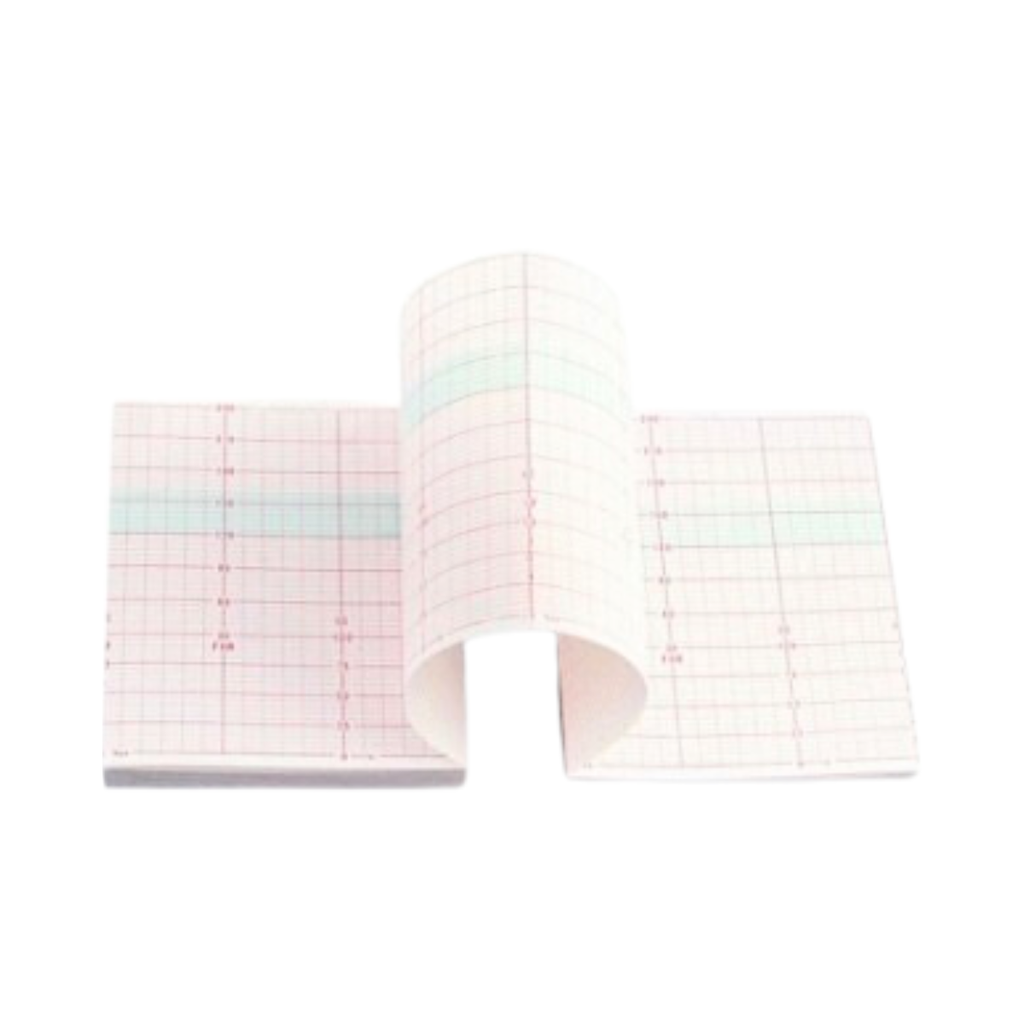 Papel termico para electrocardiografo, Z-fold, 210mm x 295mm x 100paginas, for ECG-12. Advanced