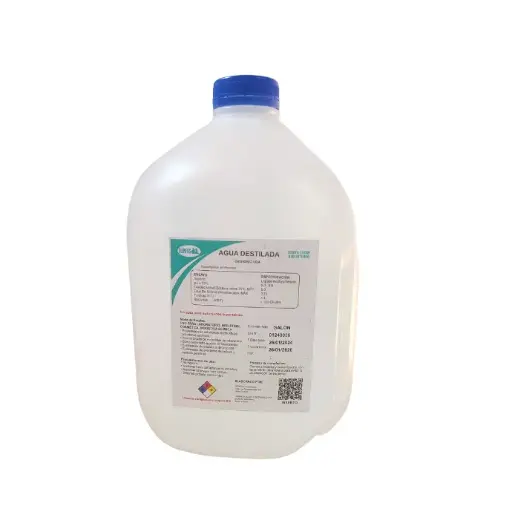 [AD006G] Agua destilada PH 5,0 - 8,0 Galon. Quimfas