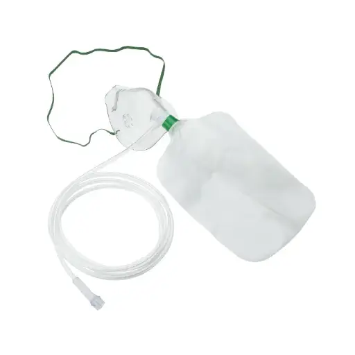 [30134] Mascarilla de oxigeno alta concentracion, adulto, con tubo 2 mtrs y funda reservorio, Hsiner